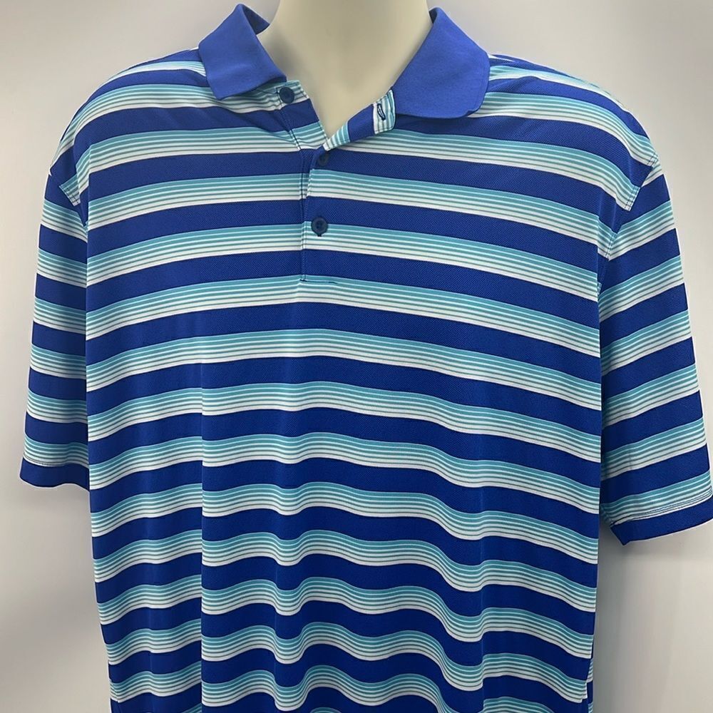 Nike Golf XL royal blue striped polo shirt